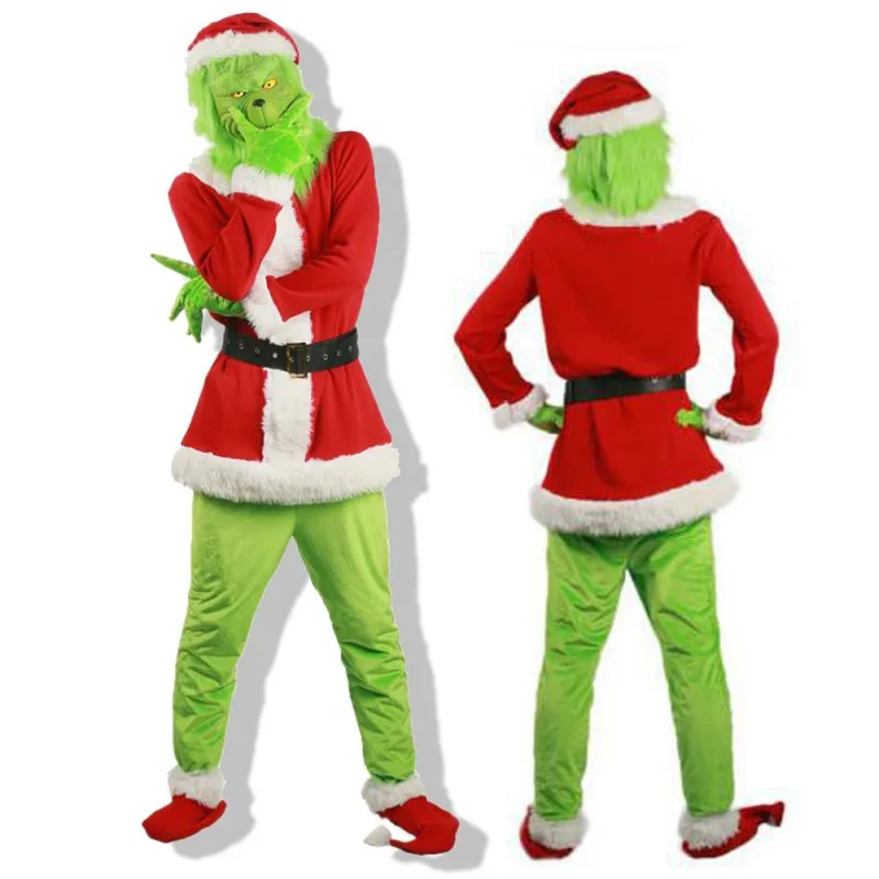 2XL Outfit Рождественский костюм для костюмированной вечеринки; одежда; забавная Рождественская латексная маска; перчатки; ремни; носки; Вечерние Маски для костюмированной вечеринки - Цвет: 2XL Outfit