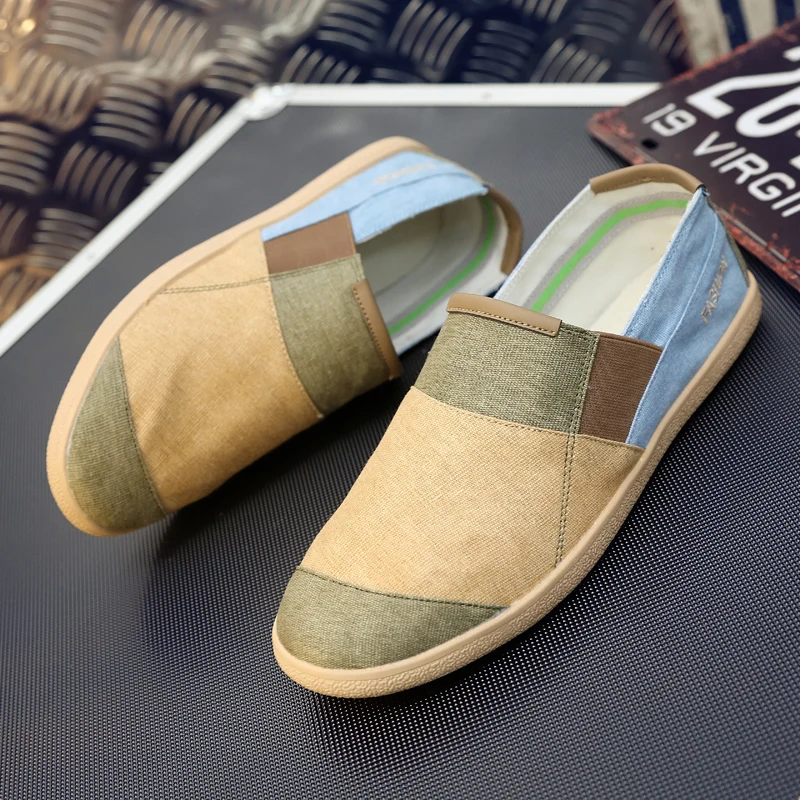Fichames 2021 New Summer Fashion Splice Color Vulticolor Shoes Men Flat Loafers Casual Shoes 3 Colors 5