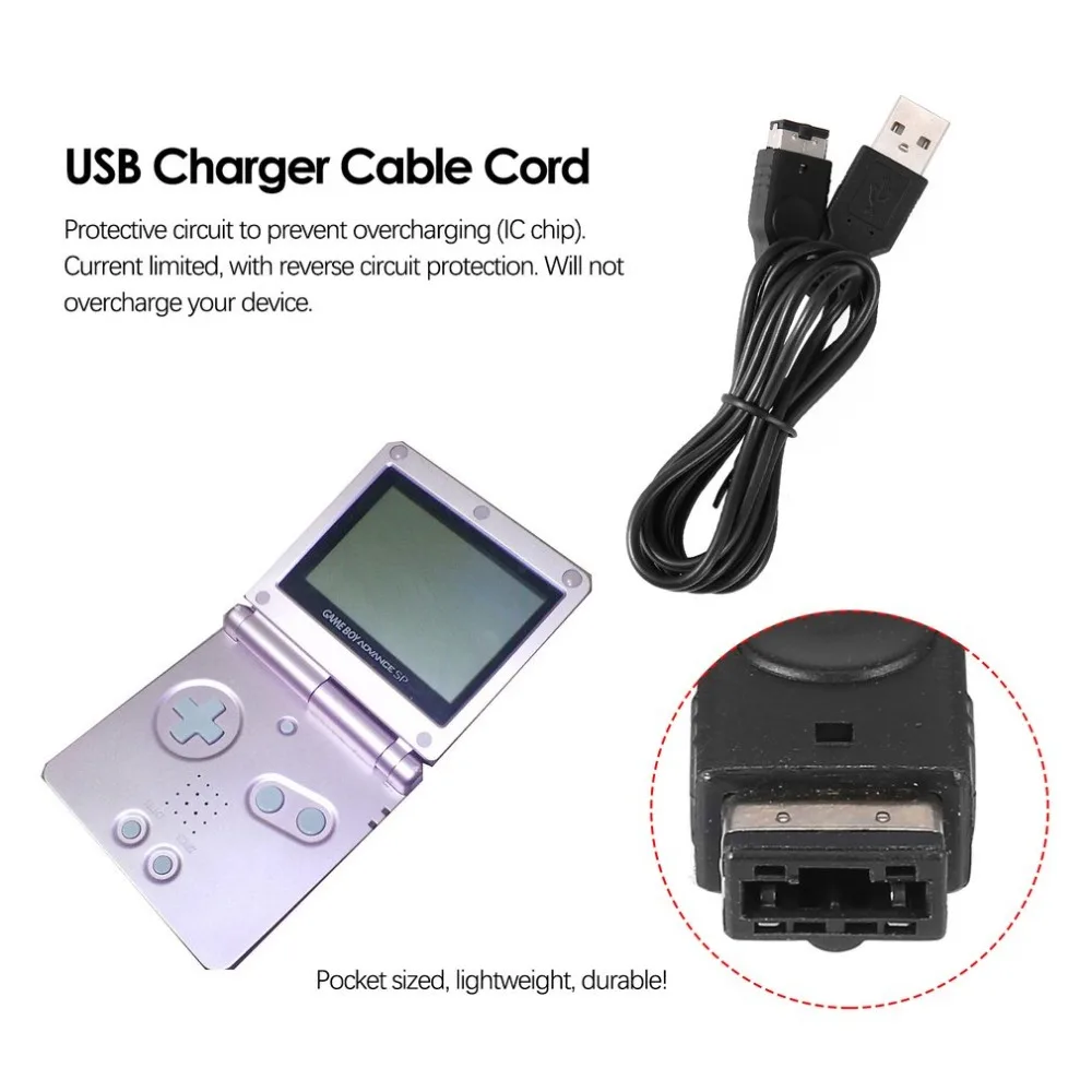 1,2 м USB кабель для зарядного устройства, шнур для kingd NDS/GBASP Gameboy Advance GBA SP 600, игровая консоль, USB линия
