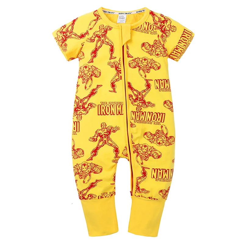 Желтая летняя одежда для новорожденных мальчиков с принтом татуировки Ropa Bebe