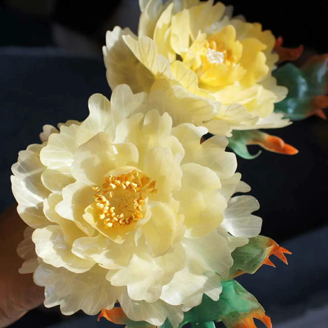 Заколки для волос с белыми пионами LALAVARA китайские классические аксессуары