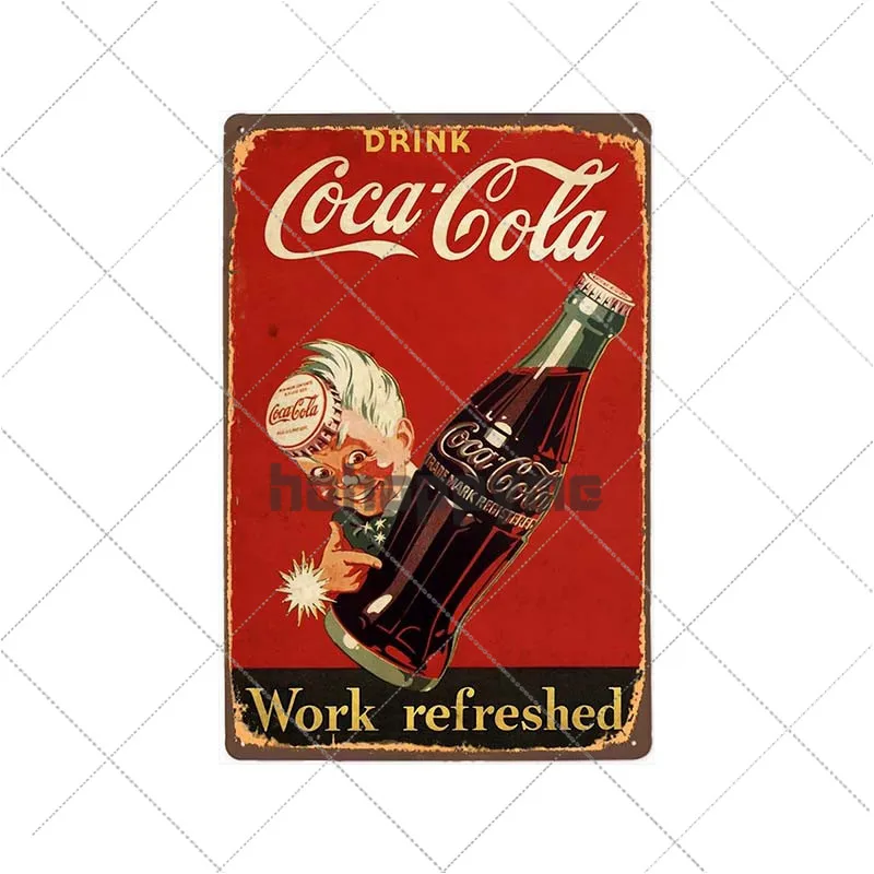 Cola Винтаж металлическая вывеска Ретро доска с классическим постером Бар Паб клубный магазин Настенные декоративные домашний декор 20x30 см