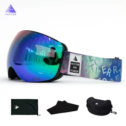 Rimless OTG Ski Goggles Spherical lenses Interchangeable Magnet Lens Skiing Snow Glasses Men Women UV400 Anti-fog Coatings