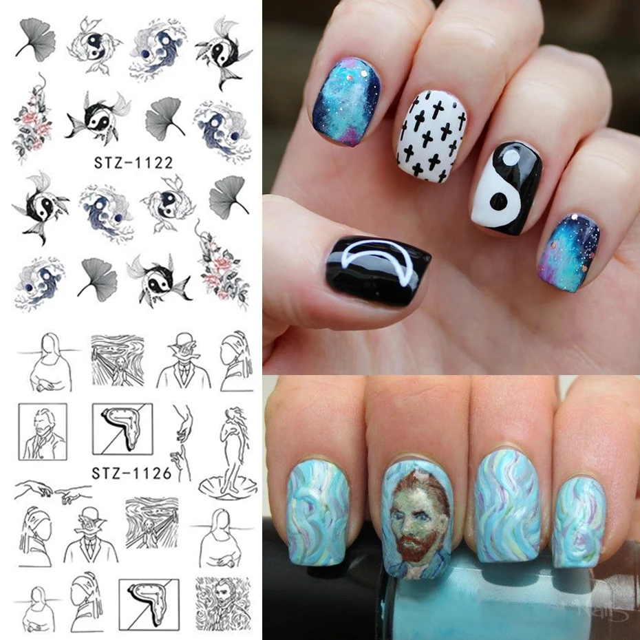 Red Black Colorful Dragons Nail Stickers Angel Virgin Mary Water Decals Temporary Tattoo Slider For Nail Manicure LESTZ1114-1137 nail stickers,nail art tools,nail art decoration,nail decals