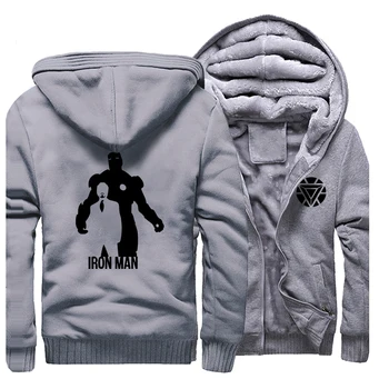 

The Avengers Iron Man Marvel 2019 Winter Hot Sale Fashion Sweatshirts Men Raglan Coat Thick Hoodies Hip Hop Funny Warm Clothing