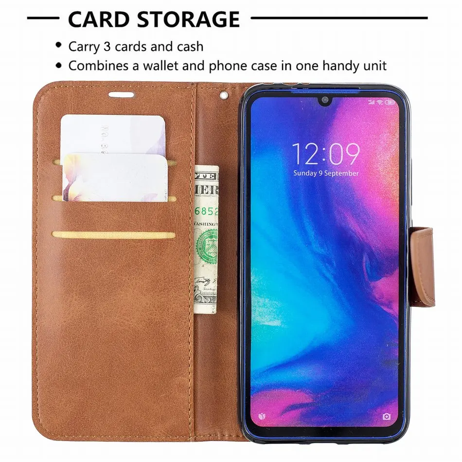 Кожаный флип чехол из овечьей кожи для Xiaomi Redmi K20 7A 6 Pro 6A 5 Plus Винтажный Note 4 4X 5A Y1 Poco F1
