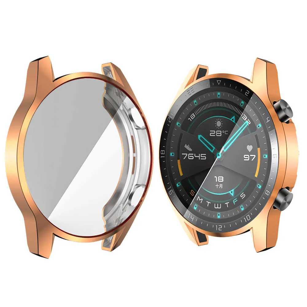 Подходит для huawei Watch GT2 46 мм ТПУ все включено гальванический чехол устойчивый к царапинам мягкий чехол Полная защита Бампера