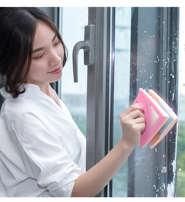 Multi-functional Triangular Series Window Cleaner Household Glass Wiper With Wiper Strip Of Window Cleaning Useful Product