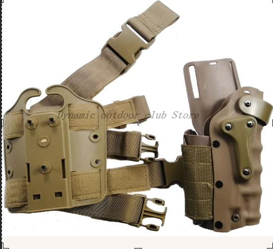 Tactical Gun Holster Set w/ leg Platform Hunting Right Left Hand Use Drop Leg Hoster for GL 17 19 / 1911 / M92 M9/P226 balack/TA - Цвет: Другое