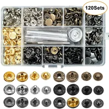 Snap Fasteners Kit 12.5mm Metal Snap Buttons for Clothing Craft Bag Shoes Collar Belt Jeans Perfect Fit Adjust Button DIY Tailor
