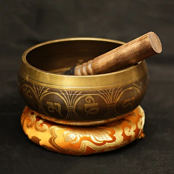 

Buddhist Temple Singing Bowl Decorative-wall-dishes Decoration Tibetan Sacrifice Sacred Dharma Monks Lama Nepal Audio Therapy