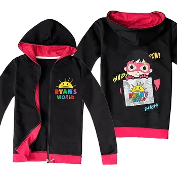 

2020 Ryan Toys Review Toddler Sweatshirt Zipper Long Boys Clothes Oversized Hoodiees Girls Tops Tees Cotton Clothing Kids Tops