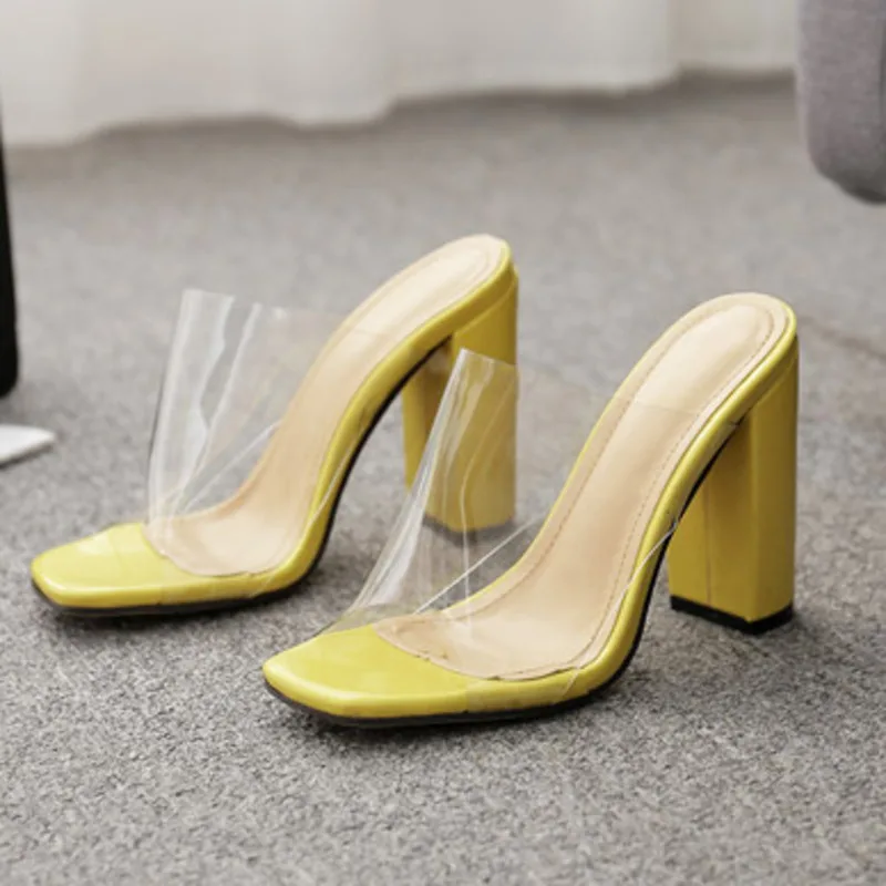 

Open Snakelike Sandals Crystal 2020 Toed High Heels Women Transparent Leather Heels Sandals Slippers Pumps
