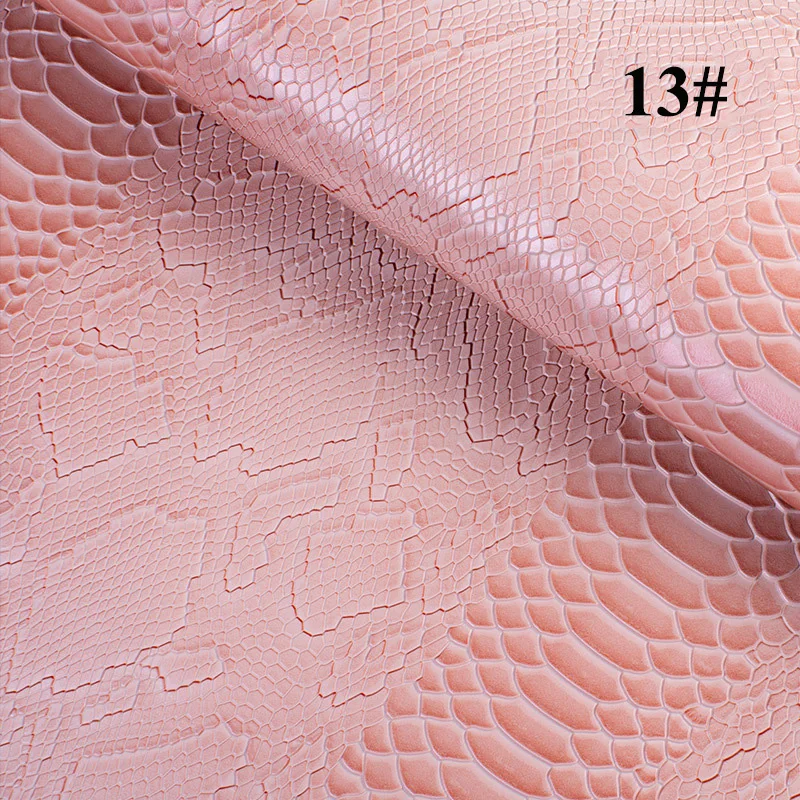 13 pink Meetee 45x137 см 1,2 мм Толстая кожаная ткань искусственная синтетическая змеиная кожа ПВХ материал для багажа бумажник ремень DIY Аксессуары - Цвет: 13 pink