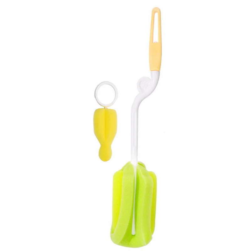 LOOZYKIT/1 Набор, новинка, 360 градусов, вращающаяся губка, щетка для малышей, детей, бутылочка для кормления молока, щетка для чистки сосков - Цвет: E470873