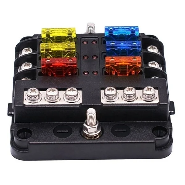 12v 32v Пластик крышка Держатель плавкого предохранителя M5 серьги-гвоздики со светодиодным индикатором светильник 6 Ways12 способы лезвие для авто лодка морской Trike