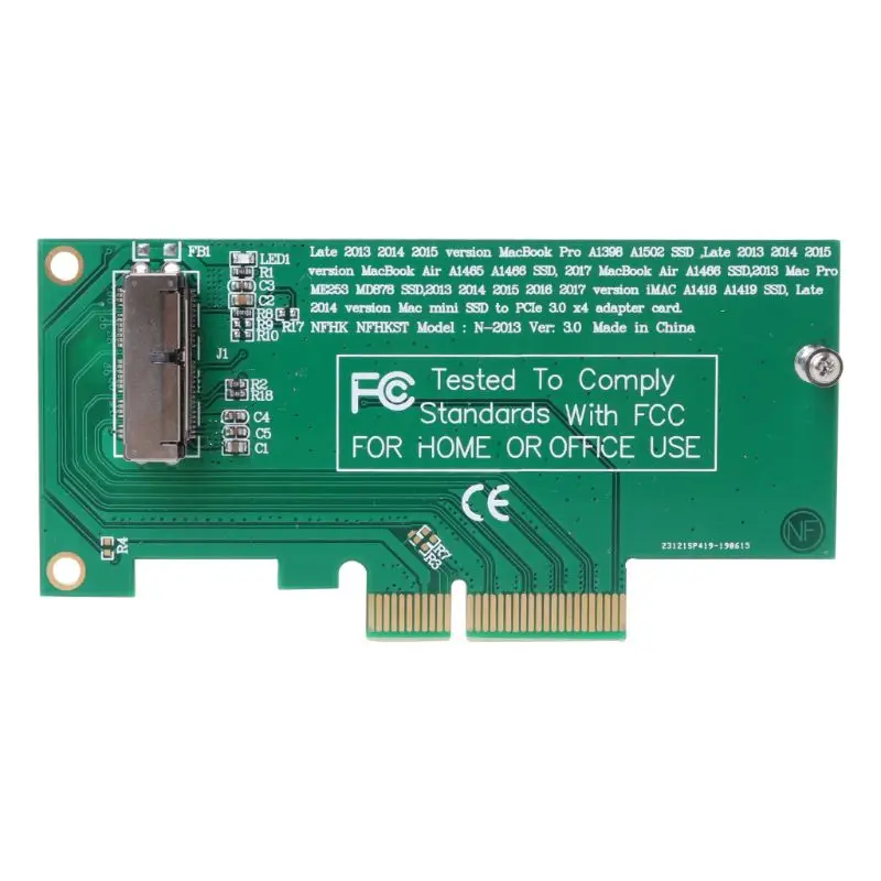 Адаптер для PCI-E 4X 16X для 2013 для MacBook Air A1465 Pro A1398 retina SSD конвертер