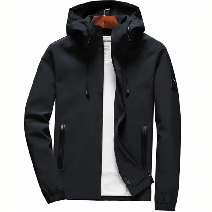 2018 Новое поступление мужская куртка на молнии повседневная однотонная с