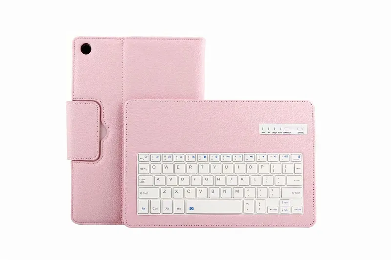 Для huawei MediaPad M5 10,8 чехол с bluetooth клавиатурой личи зерна pu кожаный защитный чехол для huawei M5 10,8 дюймов - Цвет: pink