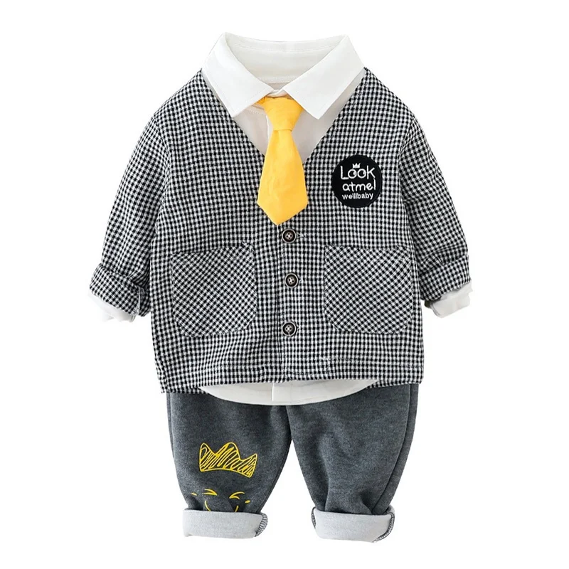 

Toddler Baby Boys Clothes Spring School T-shirt+Pants+Coat Outfits Set Infant Boy Clothing Set New 3PCS/Set t