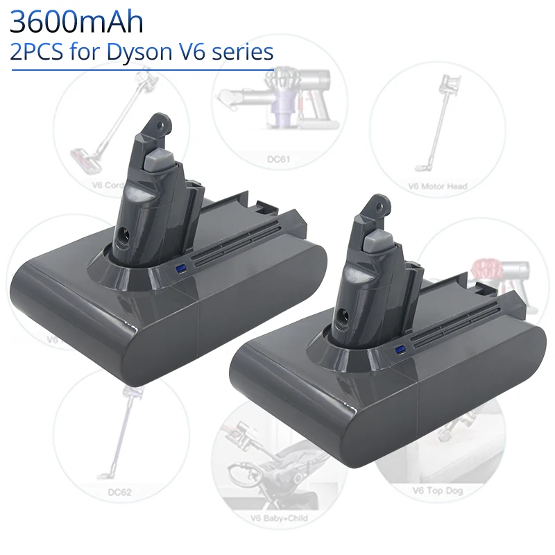 2 шт. Замена литий-ионный аккумулятор 21,6 V 3.6A для Dyson V6 серии Пылесосы DC58 DC59 DC74 DC62 SV05 SV07 SV09 SV06 SV03