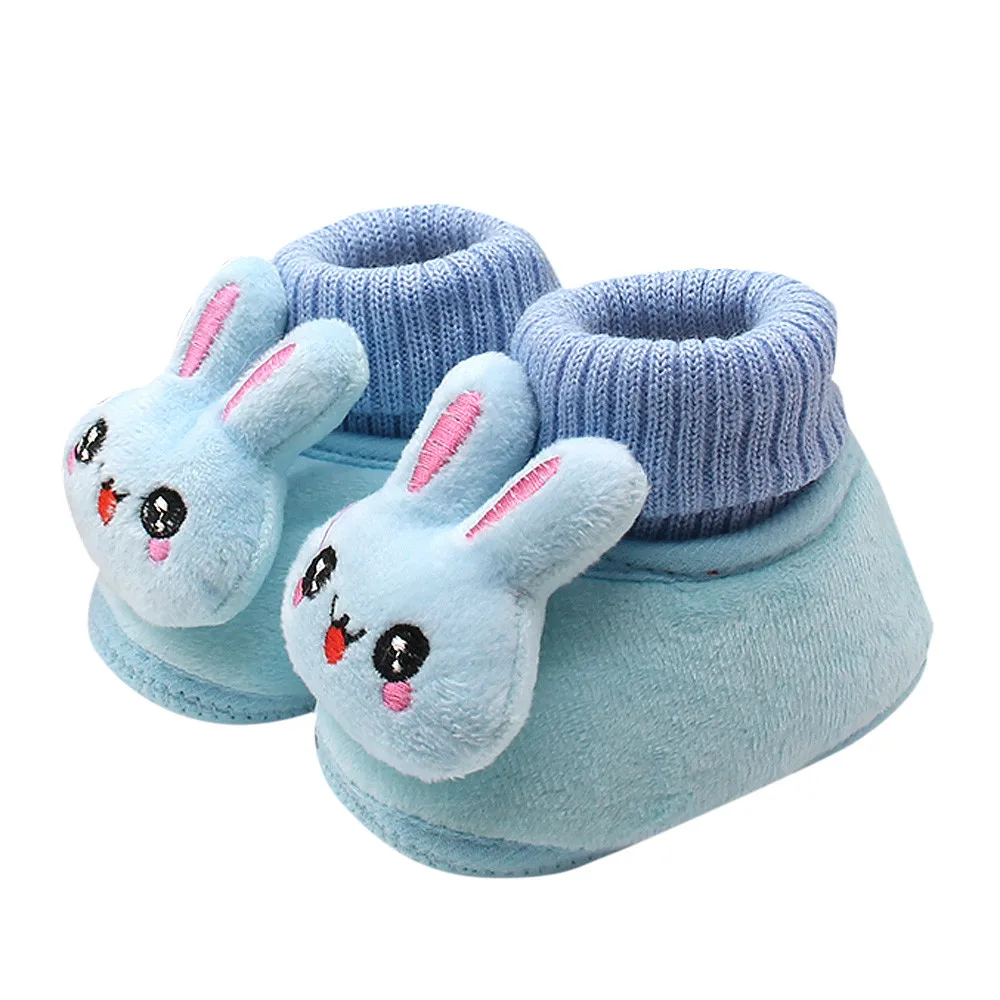 Г. Обувь новорожденного для маленьких мальчиков и девочек, Мокасины Нескользящие зимние сапоги с кроличьим мехом для малышей 95