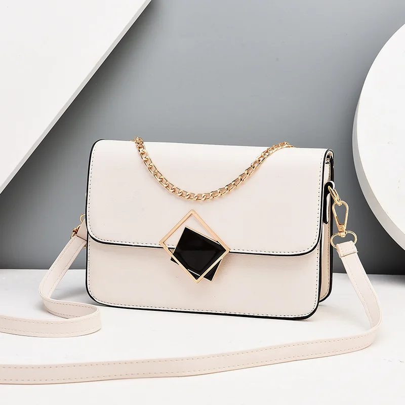 2021 Lingge large-capacity small bag women's bag new trendy one-shoulder  chain Simple Western Fashion one-shoulder Wandering Bag