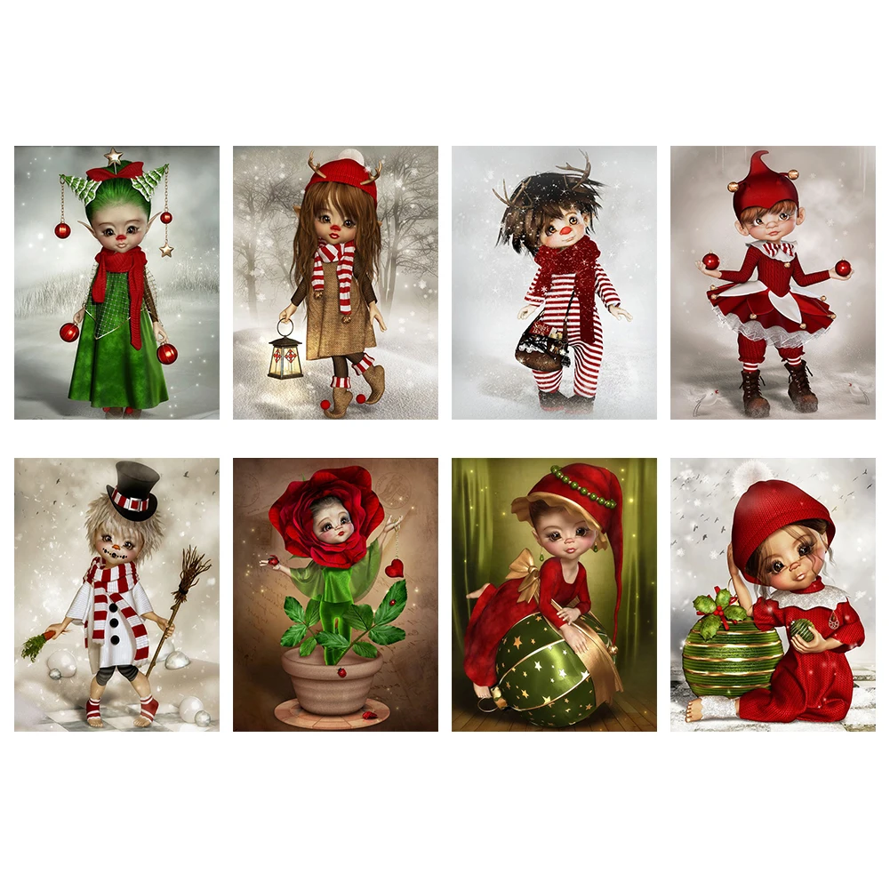 Алмазная 5D Рождественская мультяшная кукла для творчества набор рисования из
