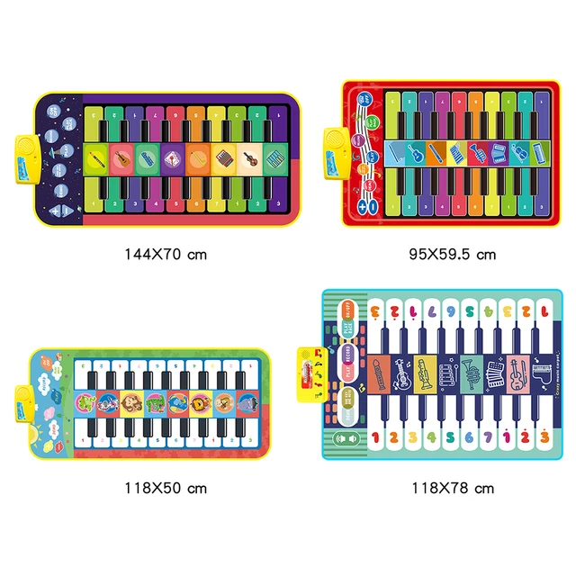 4 Styles Double Row Multifunction Musical Instrument Piano Mat Infant Fitness Keyboard Play Carpet Educational Toys For Kids 3