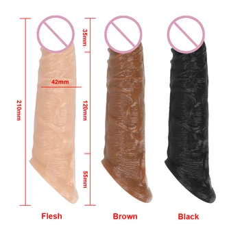 OLO Enlargement Cock Enlarger Penis Sleeve Extender Male Gay Sheath Delay Realistic Penis Condom Toy Extention Sex Toys For Men 6