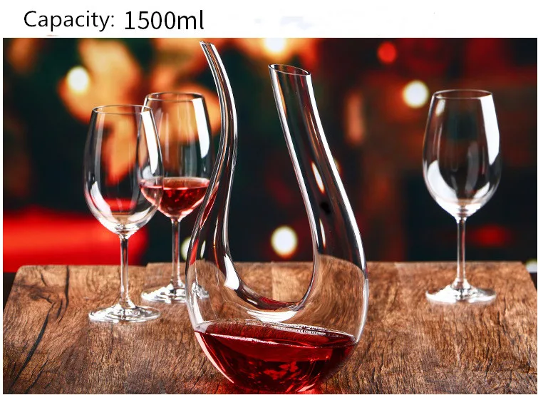 1500 мл Большой Графин ручной работы кристалл красное вино бренди бокалы для шампанского бутылка-декантер кувшин аэратор для семейного бара