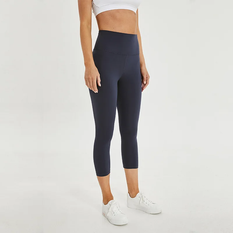 dark blue Size2-10 Простые Спортивные штаны Cpari для фитнеса, женские мягкие нейлоновые укороченные брюки для занятий йогой - Цвет: dark blue
