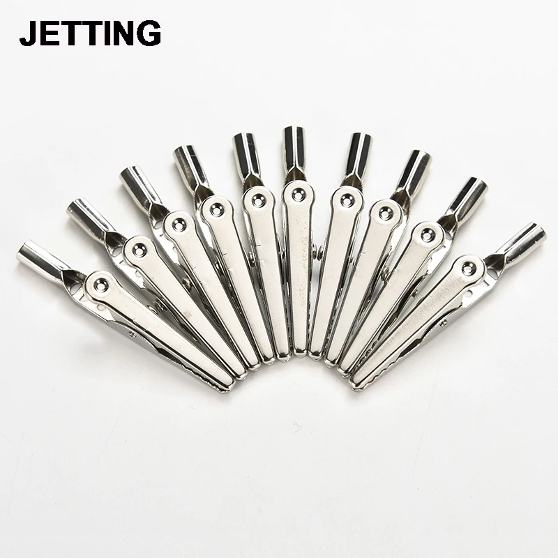10Pcs/Lot Test Clips Stainless Steel Alligator Crocodile Cable Lead Screw Fixing Use In Stereo Applications 52mm 48mm 45mm 28mm