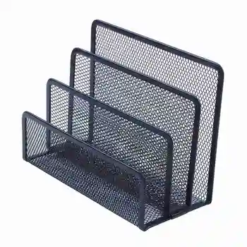 

1pcs 3-Section Mesh Letter Note Paper Business Card Collection Holder Sorter Desk Organizer black