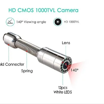 Eyoyo 9600A 하수도 용 파이프 하수도 검사 카메라 23mm 방수 비디오 카메라 배수 헤드 카메라 수리 교체 단일 캠