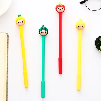 

0.5mm Cute Kawaii Fruit doll head Gel Pen Signature Pens Escolar Papelaria For Office School Writing Supplies Stationery Gift