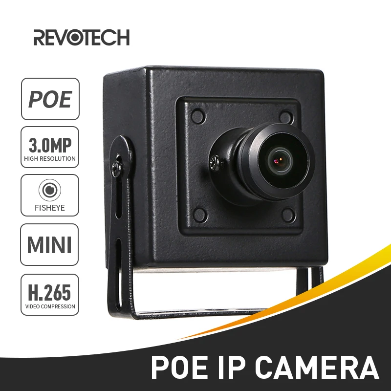 POE H.265 рыбий глаз HD 3 Мп мини тип внутренняя IP камера 1296P / 1080P панорамная