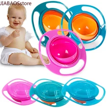 Bol gyroscopique pour nourrir bébé et lui apprendre à manger,design universel et créatif qui peut tourner à 360 degrés sans renverser son contenu, parfait pour l'entraînement, vaisselle pour enfant, plats,