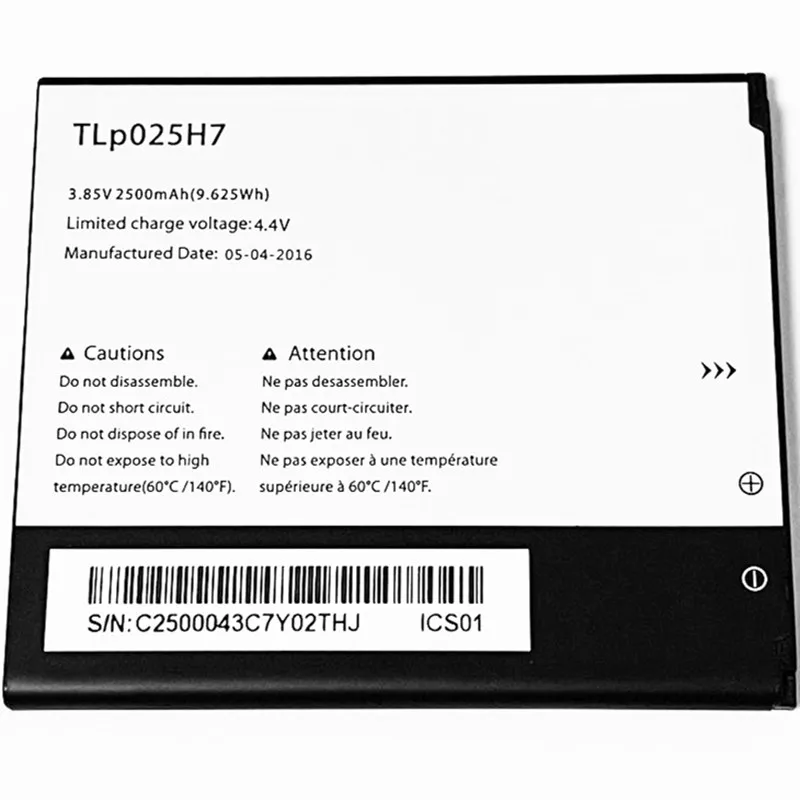 3 85 В 2500 мАч TLp025H7 для Alcatel Pop 4 5051D 5051X 5051J 5051M 5051E 5051A 5051T TLp025H1 TLi025A1 TLi025B7 аккумулятор |
