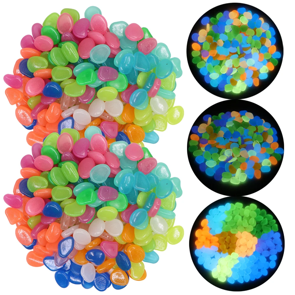 Colorful Glow in The Dark Pebbles Indoor Outdoor Garden Stones For Decoration