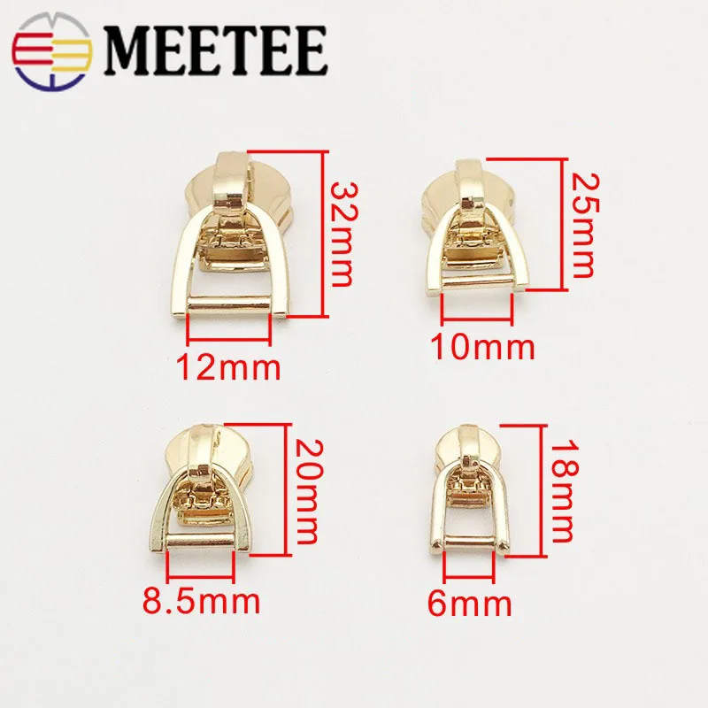 Meetee 10 шт. D кольцо 5# ползунки на молнии для металлической молнии куртка сумка на молнии голова одежда на молнии комплект для ремонта DIY Швейные аксессуары