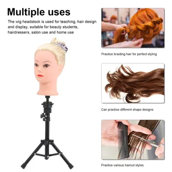 

Adjustable Wig Tripod Stand Holder Salon Hair Clamp with Desk Table Holder Stand for Training Head Hairdressing Mannequin Holder