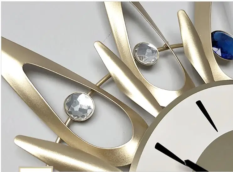 Simple Modern Wrought Iron Wall Clocks Crafts Ornaments Home Livingroom Wall Sticker Decoration Hotel Office 3D Wall Clock Mural