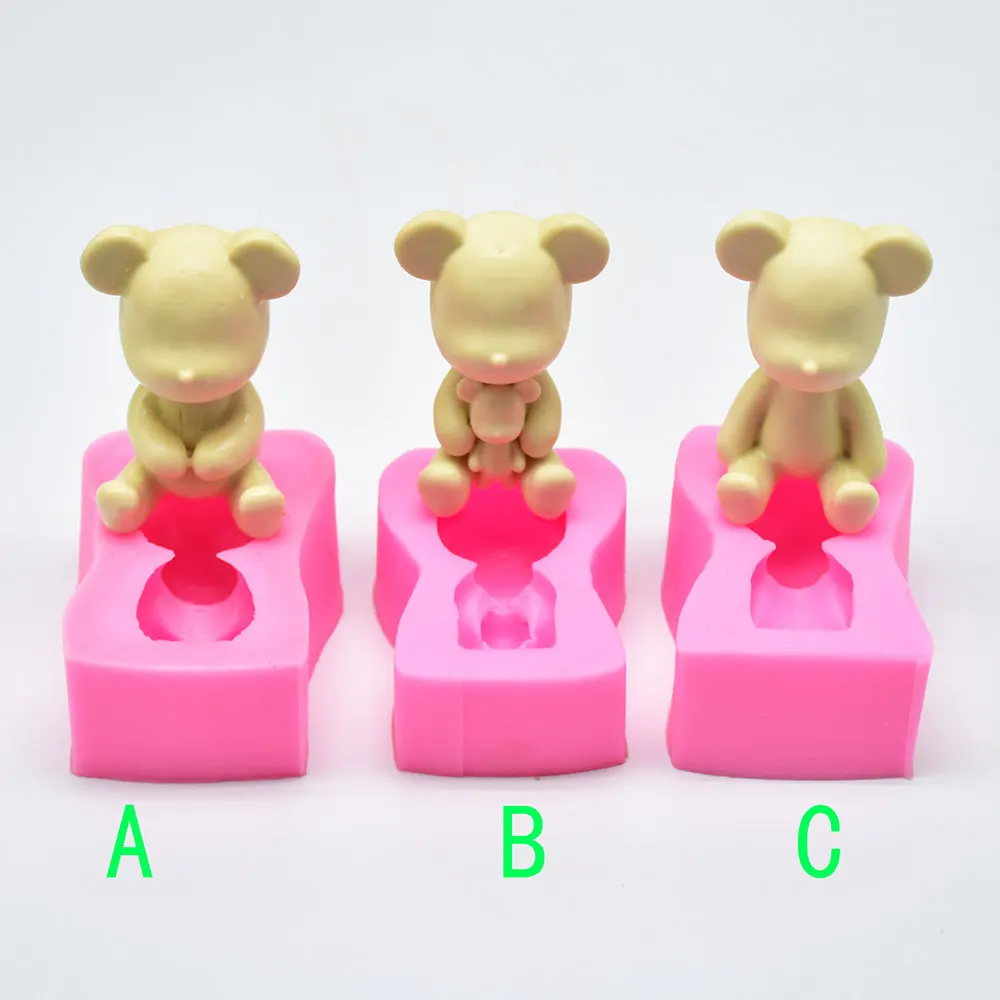 DIY Bear Fondant Mold Silicone Cake Chocolate Clay Baking Decorating Mould Cute