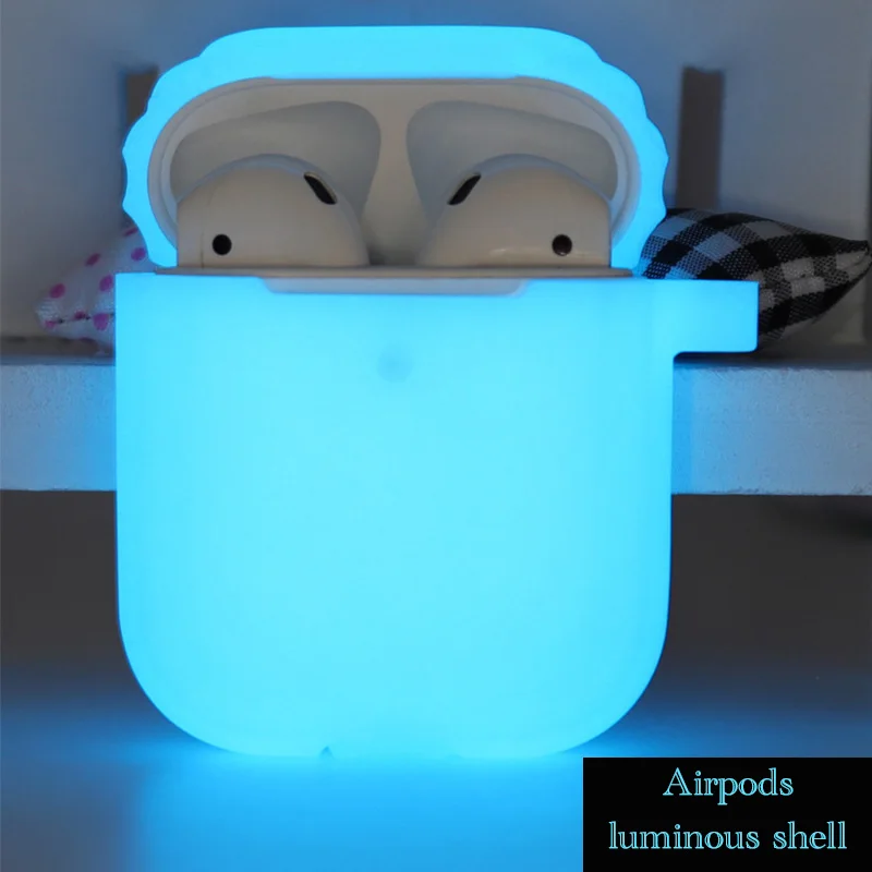 «Лвори» Светящийся однотонный чехол Airpods для Apple, bluetooth-гарнитура 1/2, зарядная коробка, новые аксессуары для кожи, защита от падения пыли - Цвет: «Лвори»