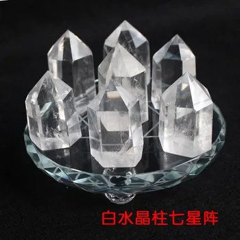 

Natural White Crystal Column Ornament Hexaprism Raw Stone Polishing Column