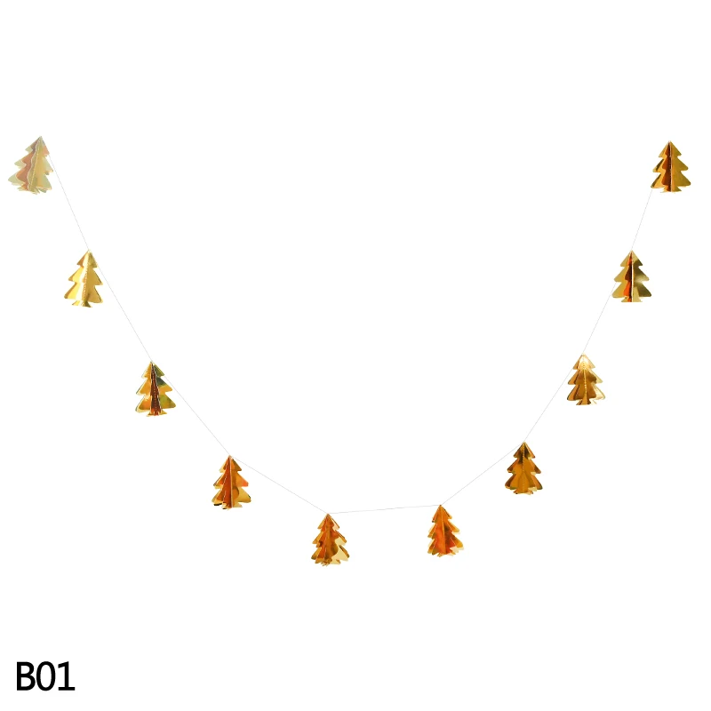 1 шт. 2,5 м длина 3D в форме рождественской елки баннер бумага Гарланд на Рождество год вечерние подвесные Декор 8z - Цвет: 5-B01