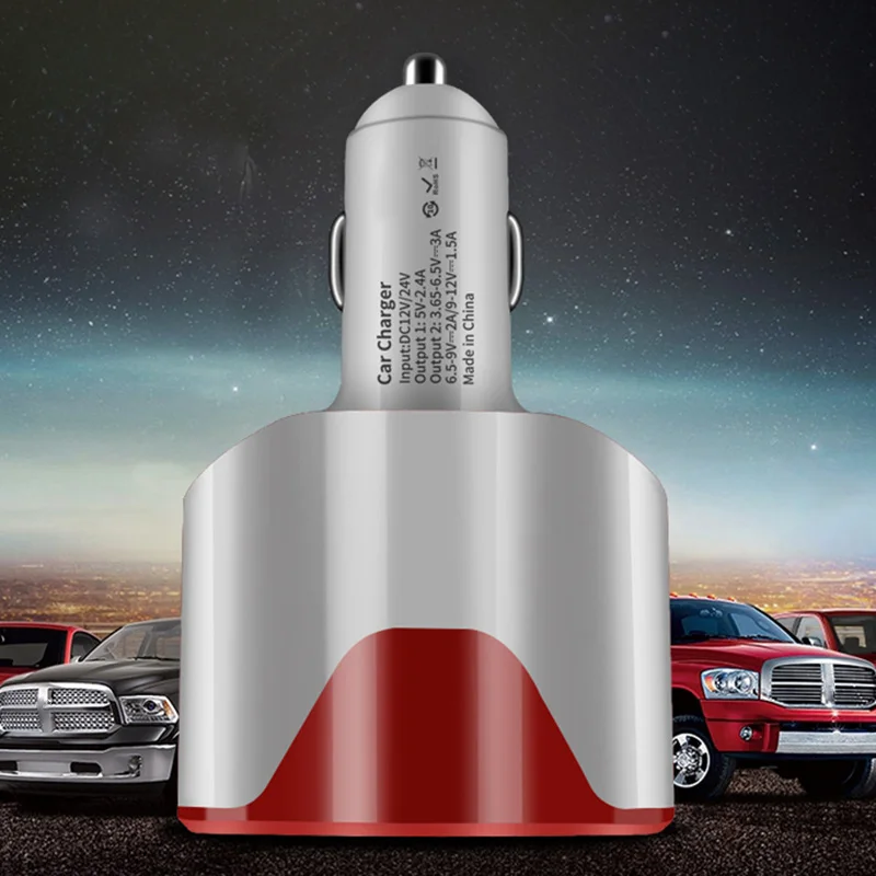 Многофункциональная автомобильная зажигалка с быстрой зарядкой 2 USB-порта для