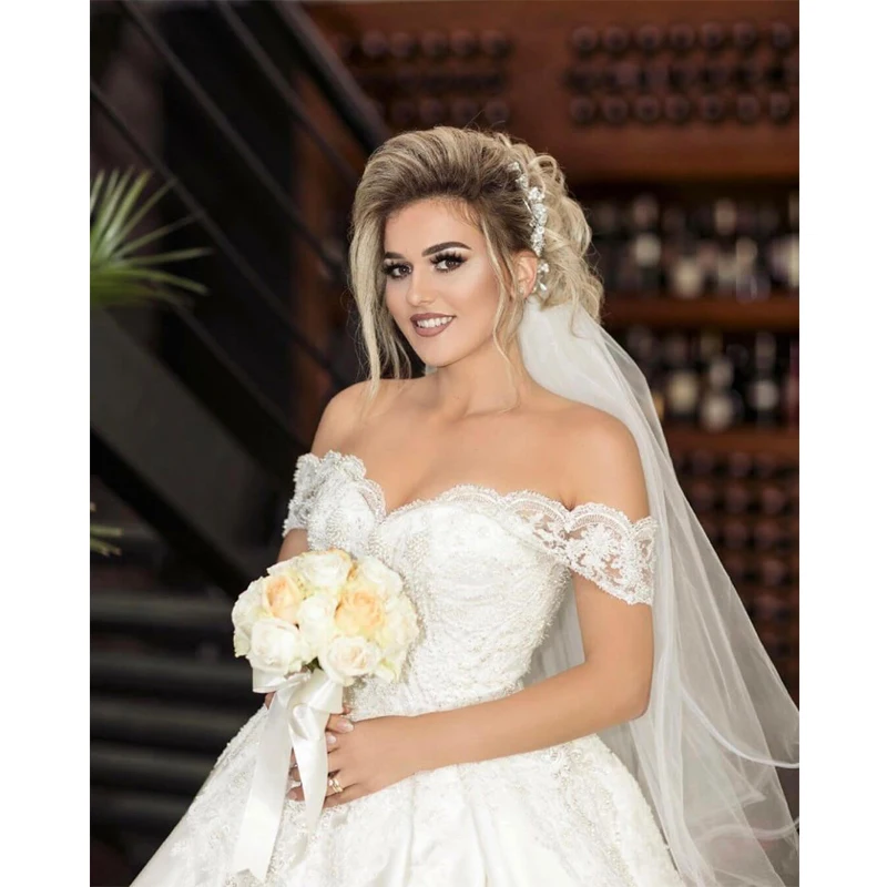 Robe De Mariee элегантное кружевное свадебное платье на заказ милое с открытыми плечами Свадебные платья без спинки платье со шлейфом