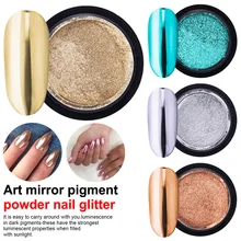 Дизайн ногтей зеркальный пигмент порошок 1 коробка блеск для ногтей Dip порошок розовое золото блестящий хромированный порошок украшение УФ гель лак